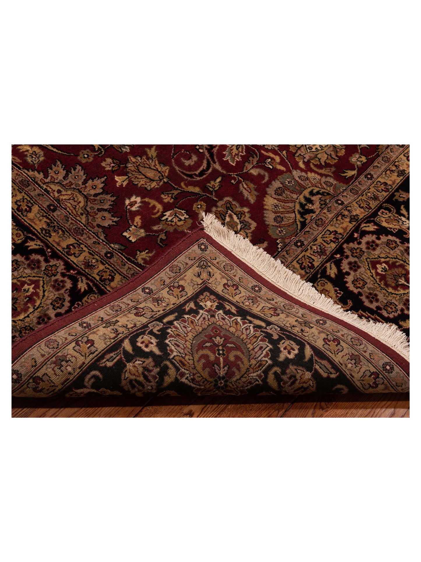 Corvella Burgundy Black 9x12 Hand Knotted Rug