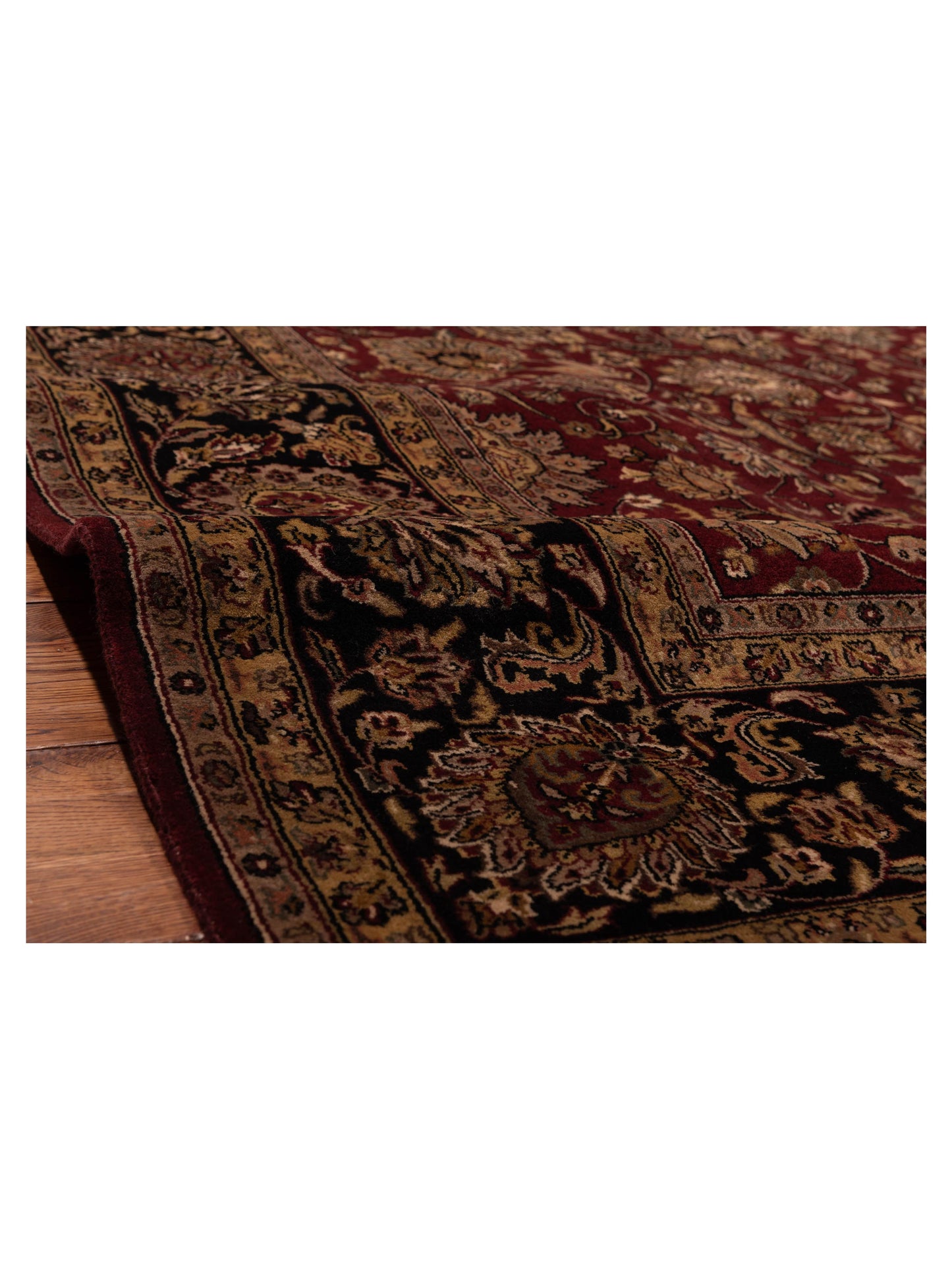 Corvella Burgundy Black 9x12 Hand Knotted Rug