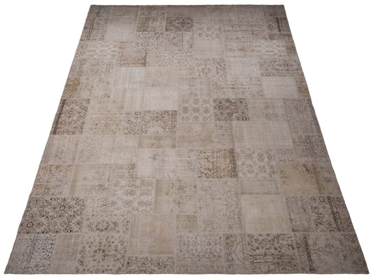 Patchwork Natural 12x18 Hand Knotted Rug