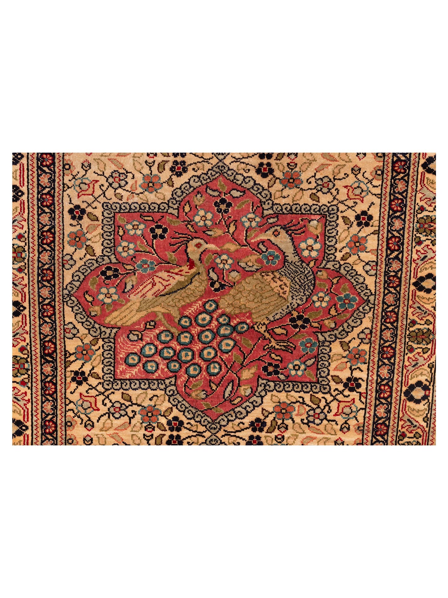 Pure Silk Beige Pink 2.2x5.7 Hand Knotted Rug