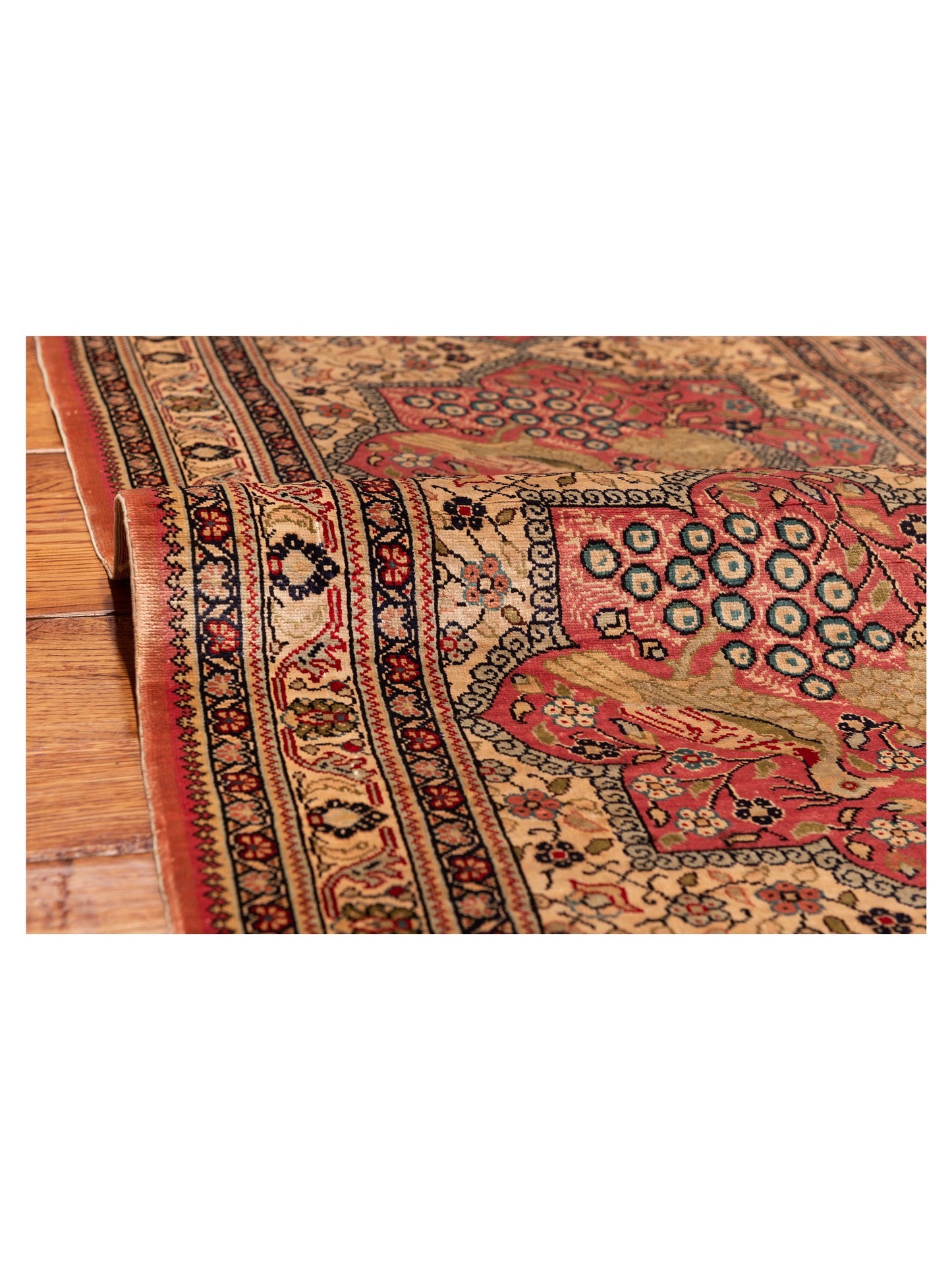 Pure Silk Beige Pink 2.2x5.7 Hand Knotted Rug