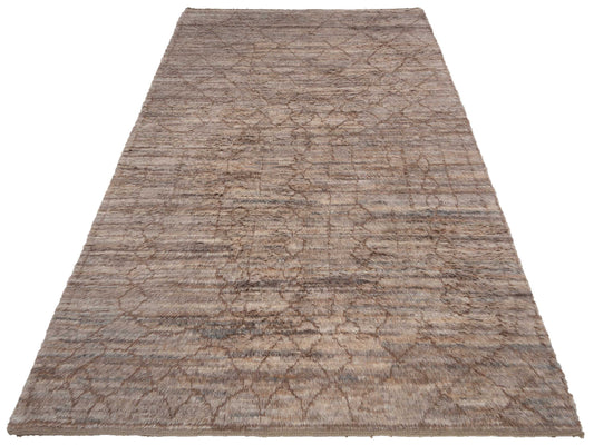 Baskra Natural Brown 8.9x13.3 Hand Knotted Rug