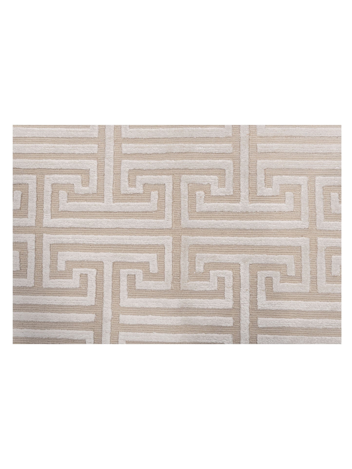 Tenzari Beige Ivory 8.1x10.2 Hand Knotted Rug