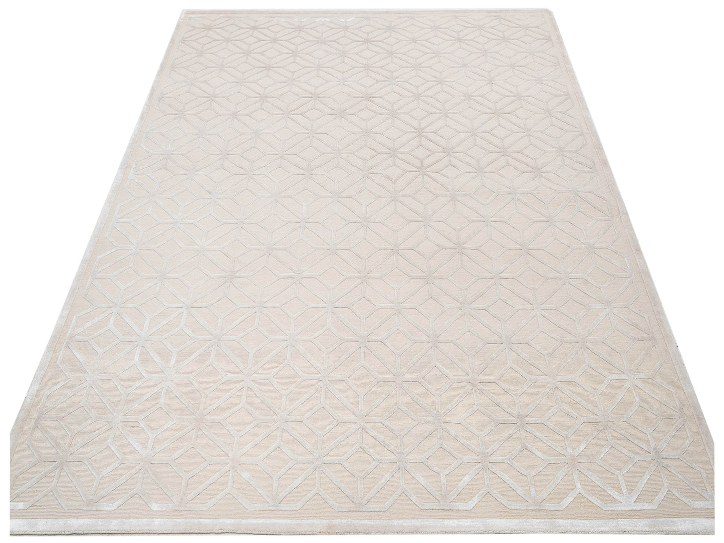 Tenzari Beige 8.2x10.1 Hand Knotted Rug