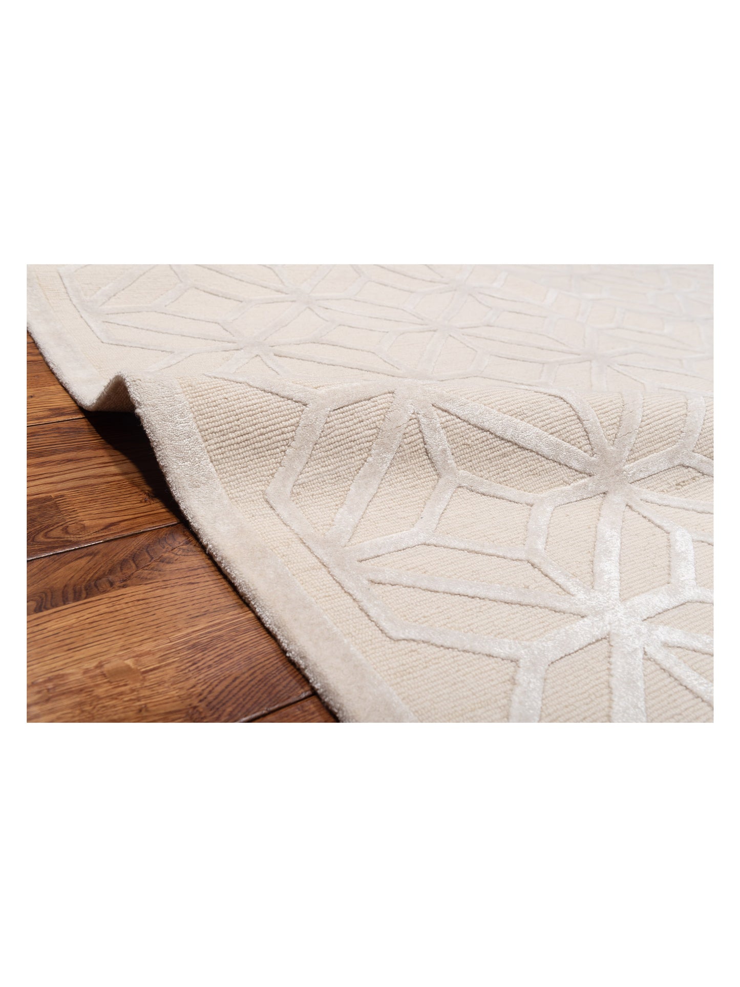 Tenzari Beige 8.2x10.1 Hand Knotted Rug