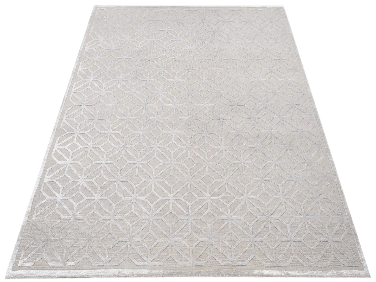 Tenzari Silver 8x10 Hand Knotted Rug