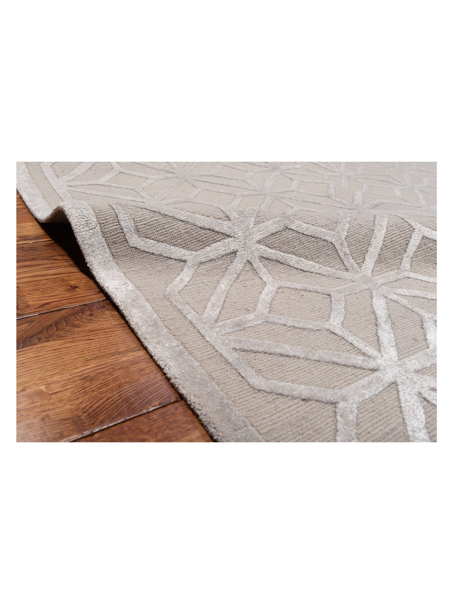 Tenzari Silver 8x10 Hand Knotted Rug