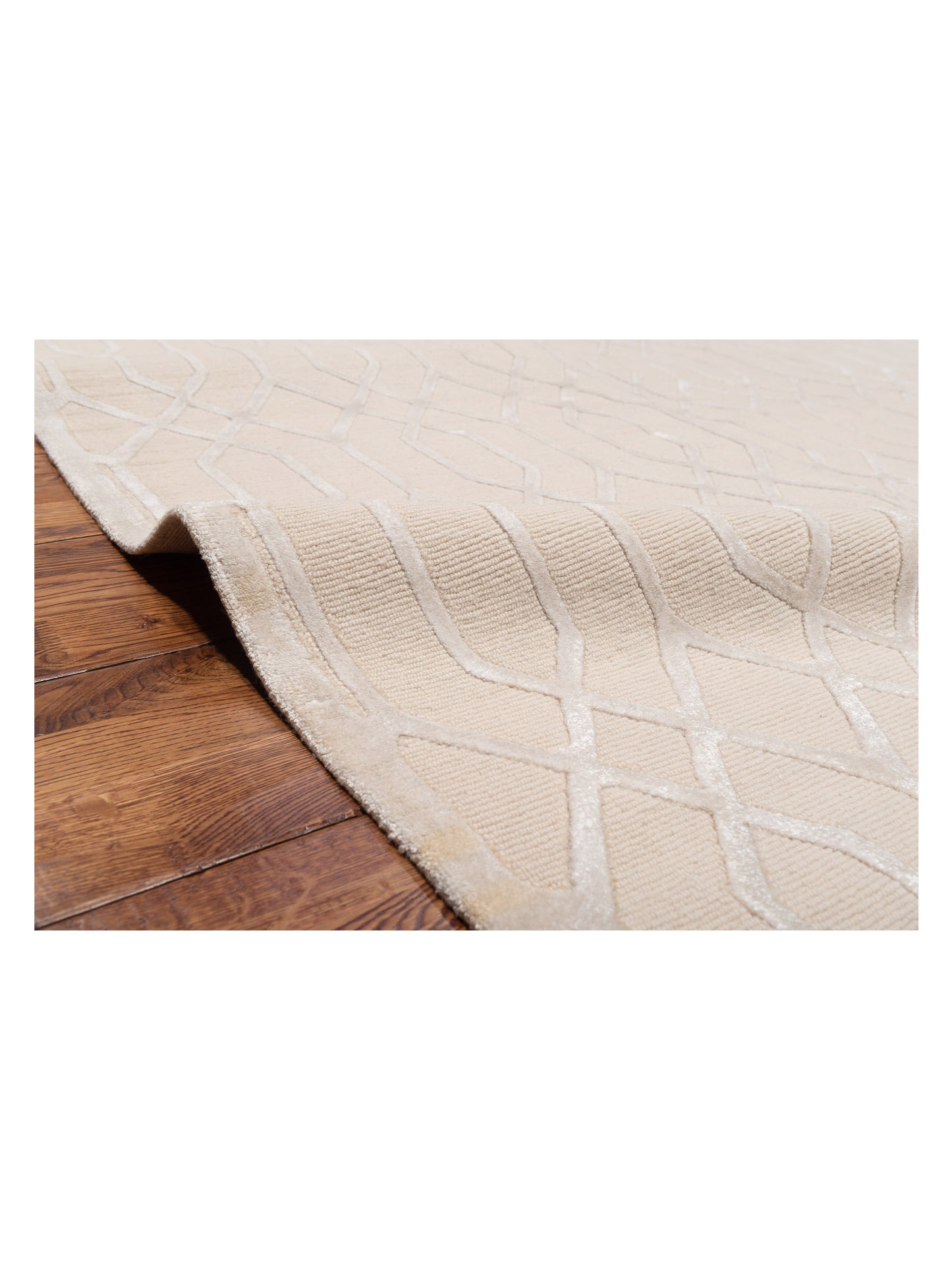 Tenzari Ivory 8.3x9.11 Hand Knotted Rug