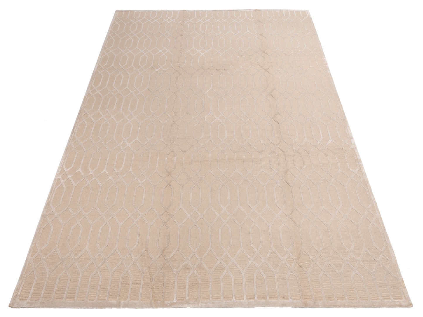 Tenzari Cream Ivory 9x12.1 Hand Knotted Rug