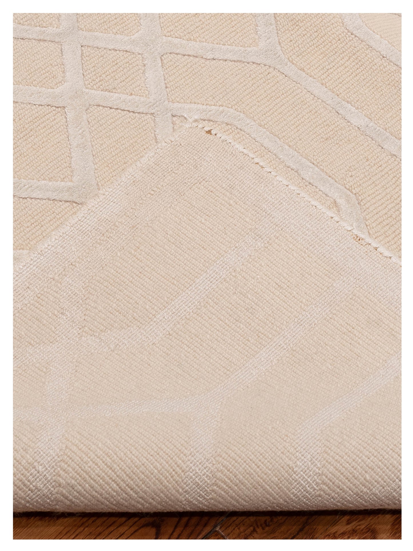 Tenzari Cream Ivory 9x12.1 Hand Knotted Rug