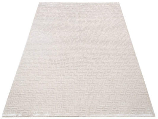 Tenzari Ivory 8x9.11 Hand Knotted Rug