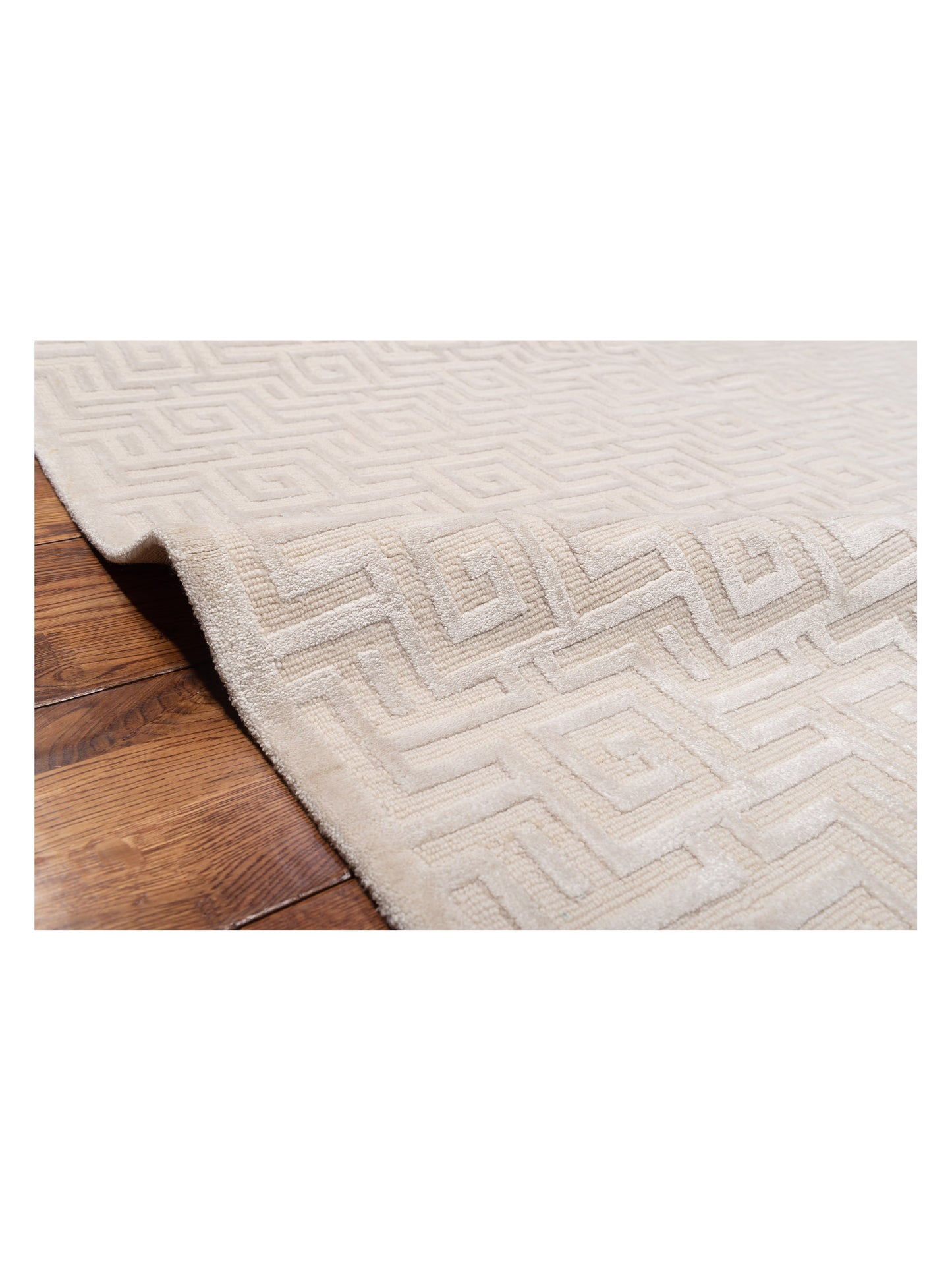 Tenzari Ivory 8x9.11 Hand Knotted Rug