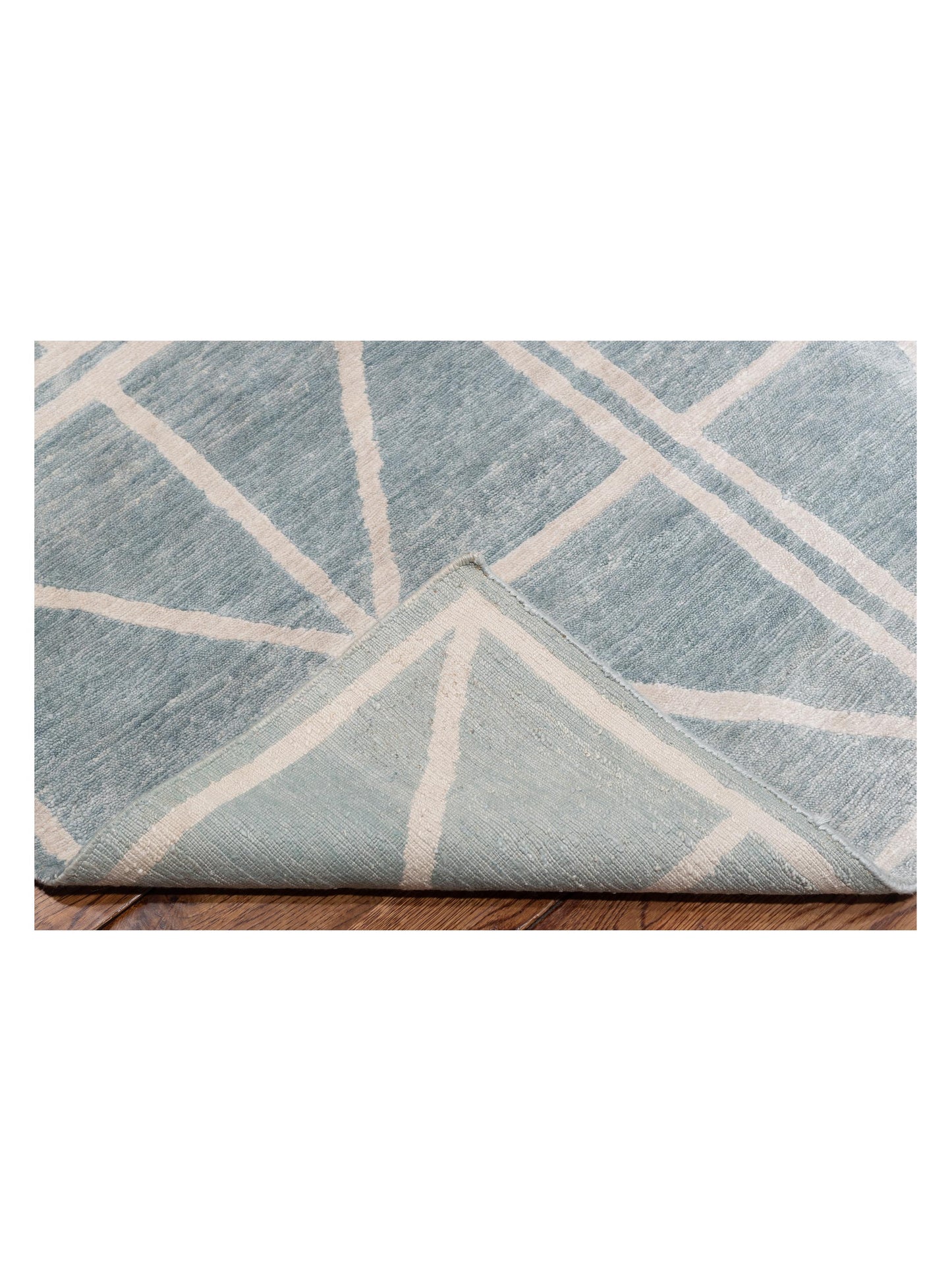 Tenzari Light Blue 8.4x13 Hand Knotted Rug