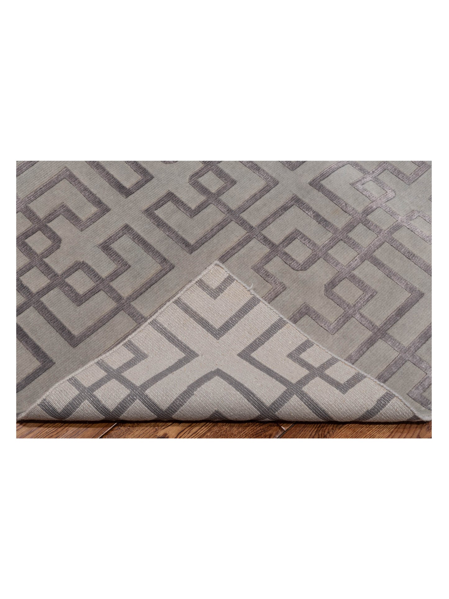 Tenzari Silver 8.1x9.11 Hand Knotted Rug