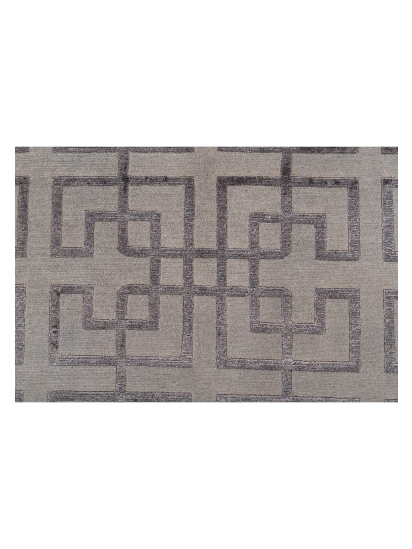 Tenzari Silver 8.1x9.11 Hand Knotted Rug