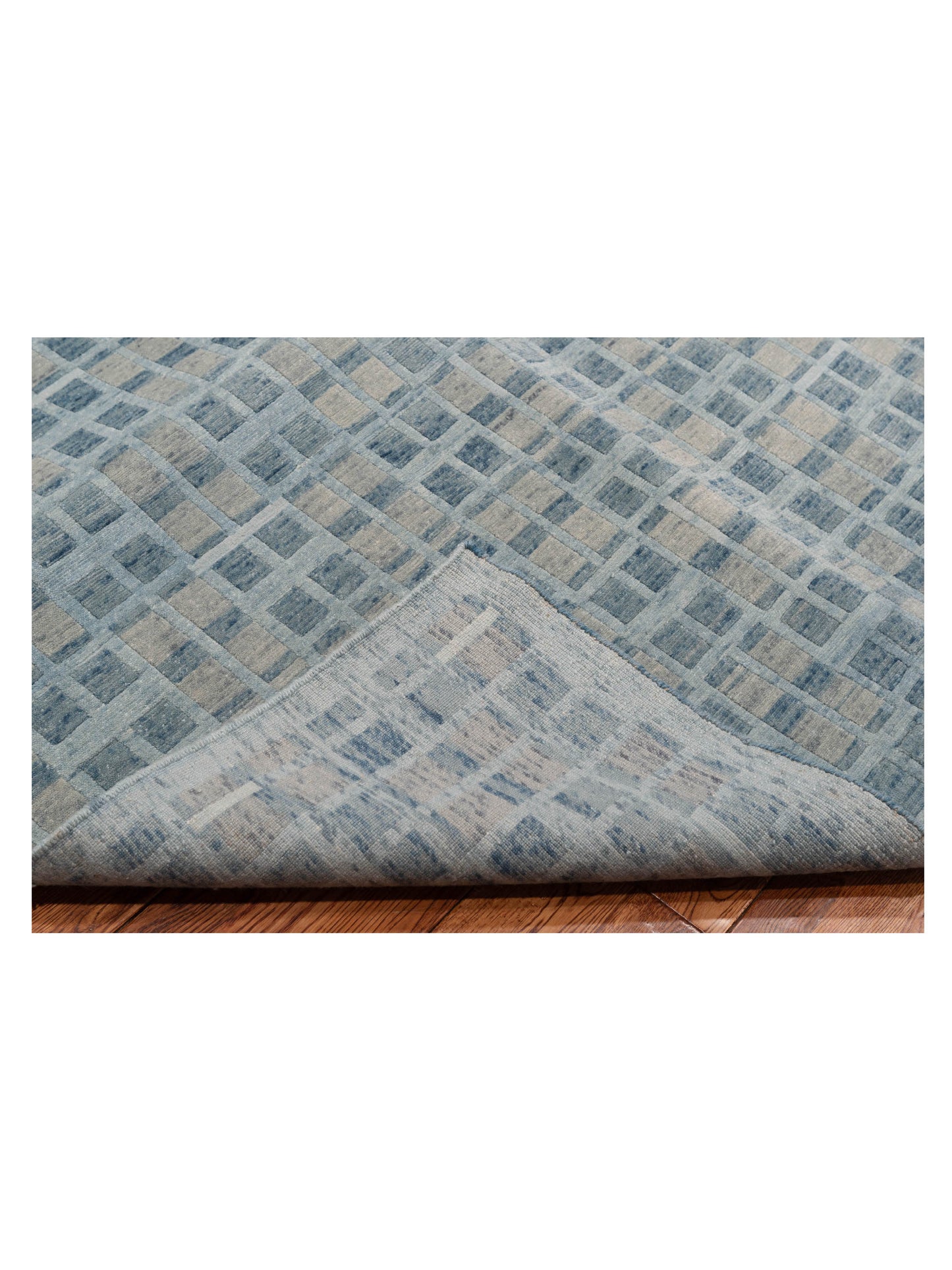 Tenzari Sea Blue Sea Blue 9.2x12.1 Hand Knotted Rug