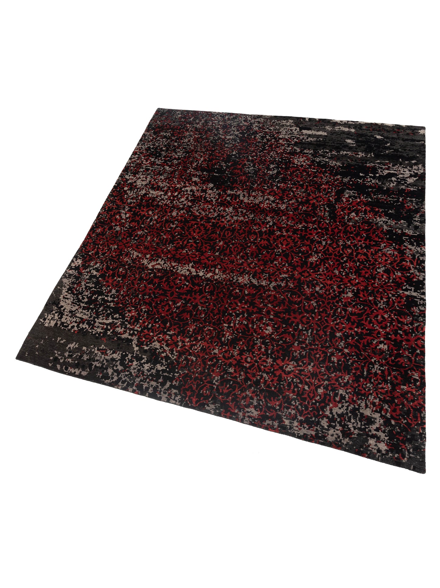 Tenzari Charcoal 7.11x9.10 Hand Knotted Rug