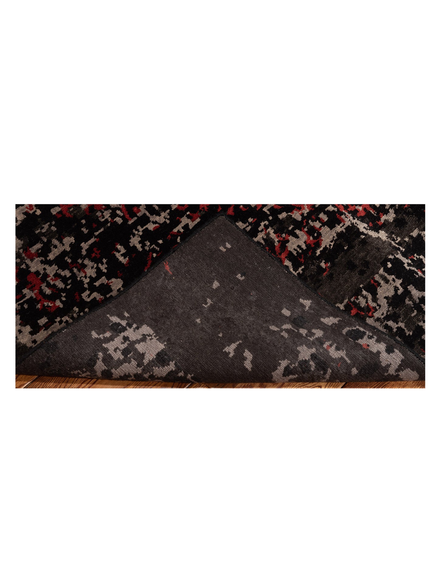 Tenzari Charcoal 7.11x9.10 Hand Knotted Rug
