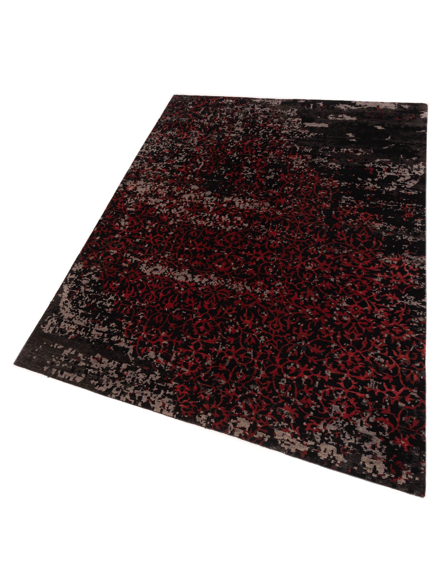 Tenzari Charcoal Charcoal 6.2x8.10 Hand Knotted Rug