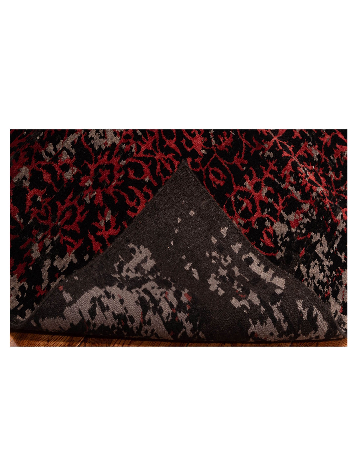 Tenzari Charcoal Charcoal 6.2x8.10 Hand Knotted Rug