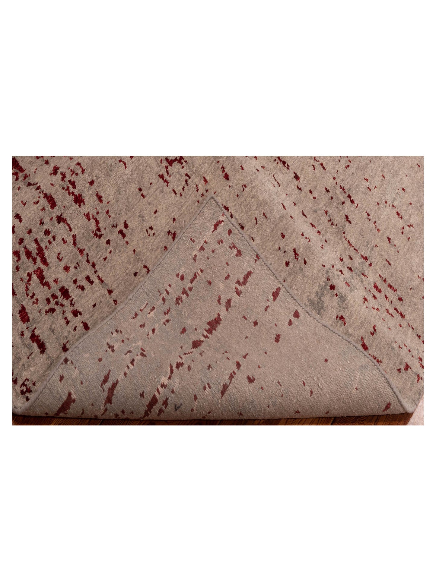 Tenzari Silver Red 6x8.11 Hand Knotted Rug