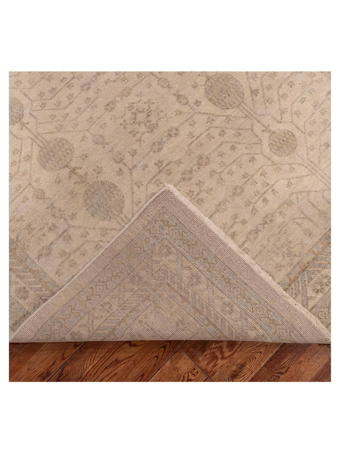 Rosetta Ivory Ivory 4.11x7.11 Hand Knotted Rug