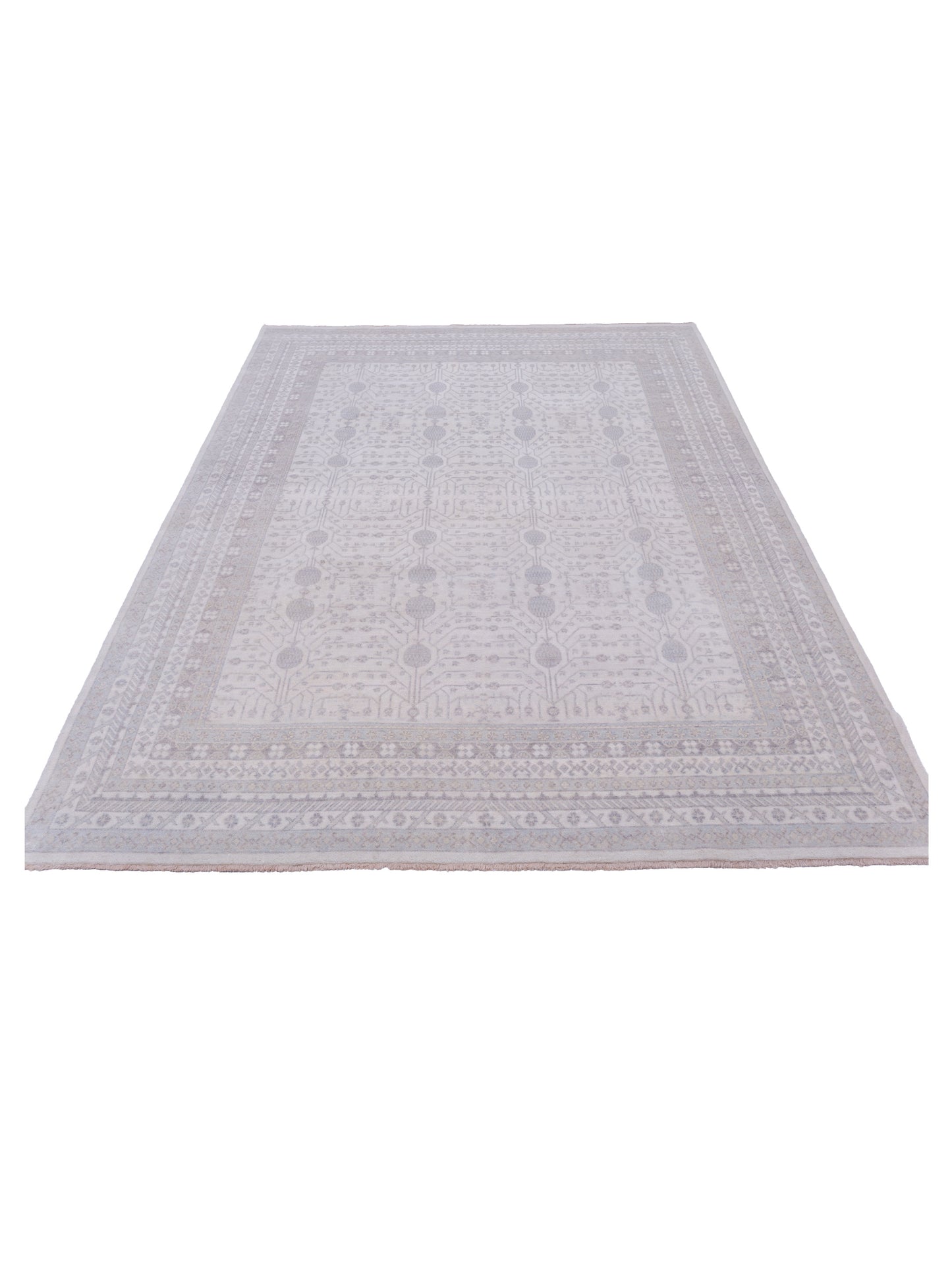 Rosetta Ivory Ivory 7.8x10.1 Hand Knotted Rug