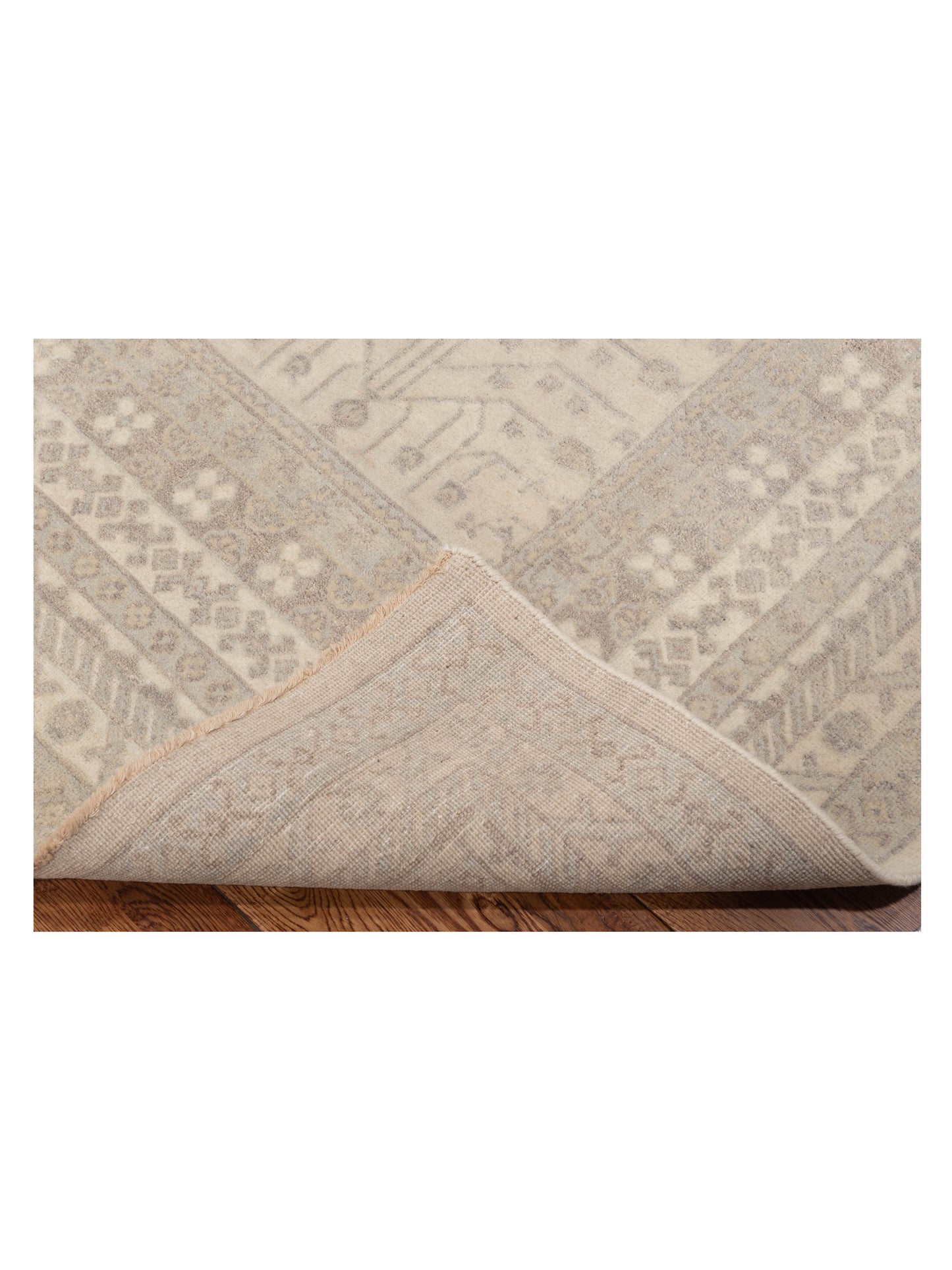 Rosetta Ivory Ivory 7.8x10.1 Hand Knotted Rug