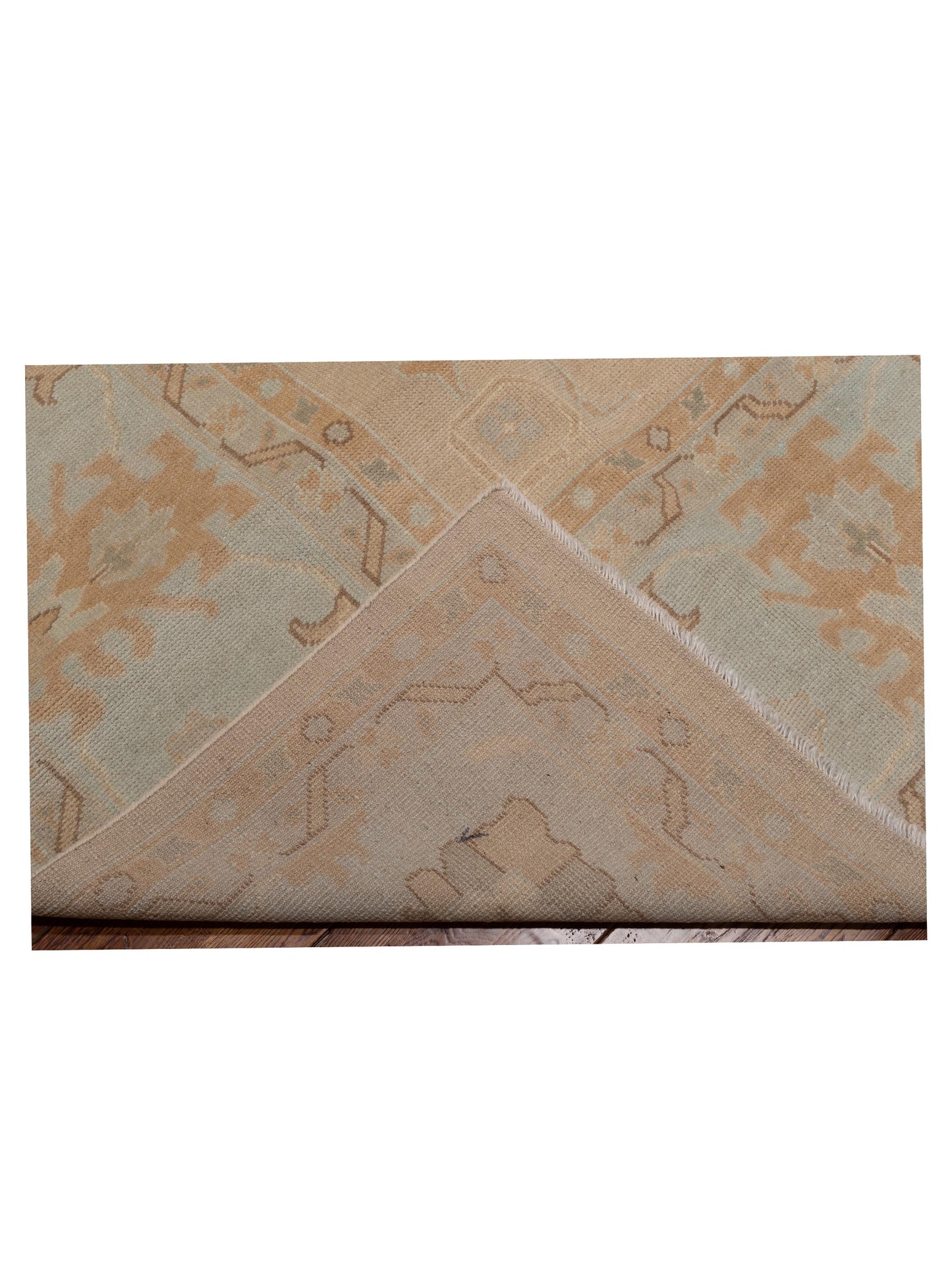 Oushara Cream Light Blue 12x15.5 Hand Knotted Rug