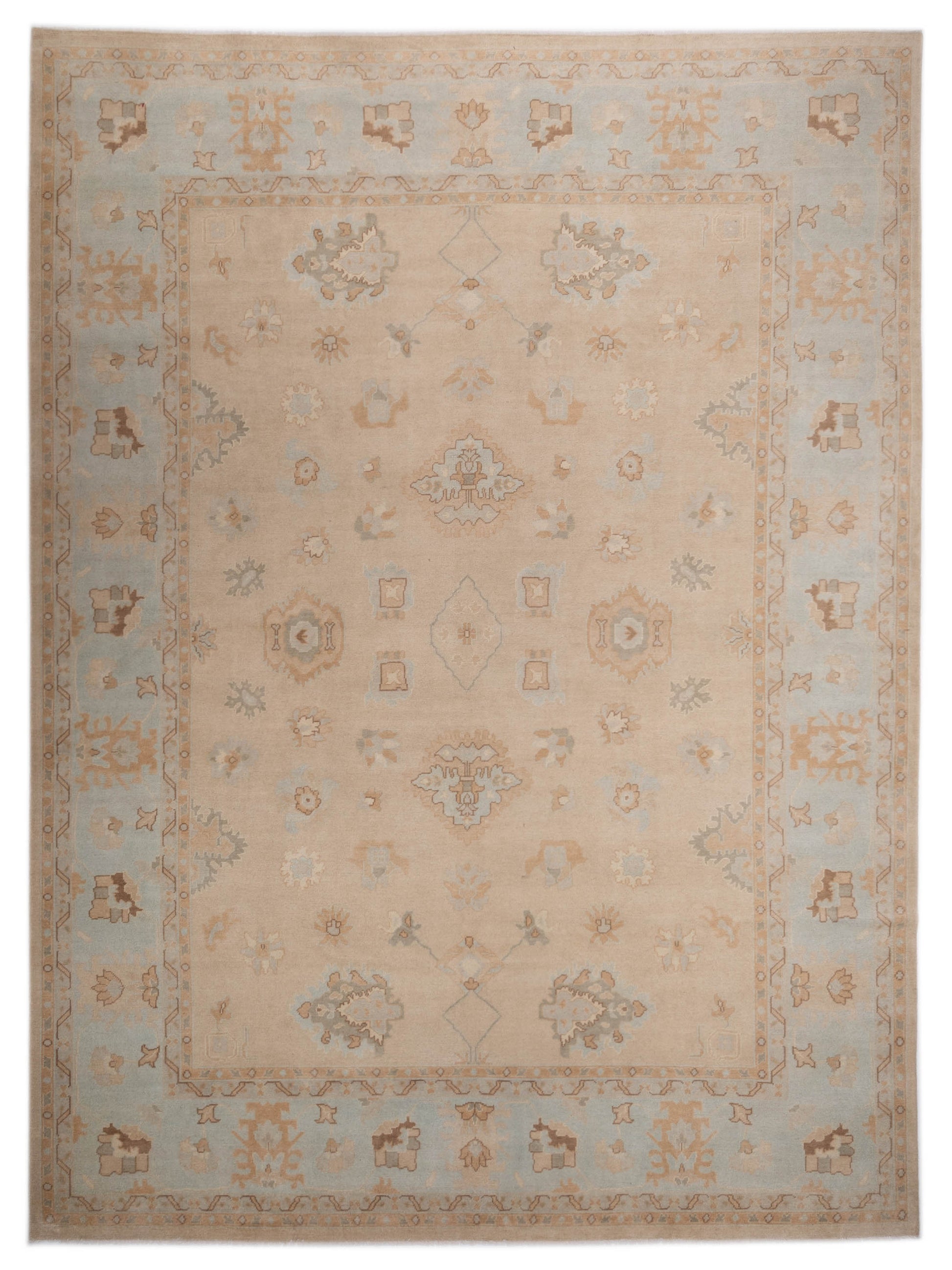 Rajpur Oushak Shah  Cream Light Blue Traditional