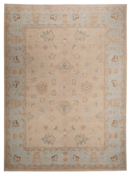 Rajpur Oushak Shah  Cream Light Blue Traditional