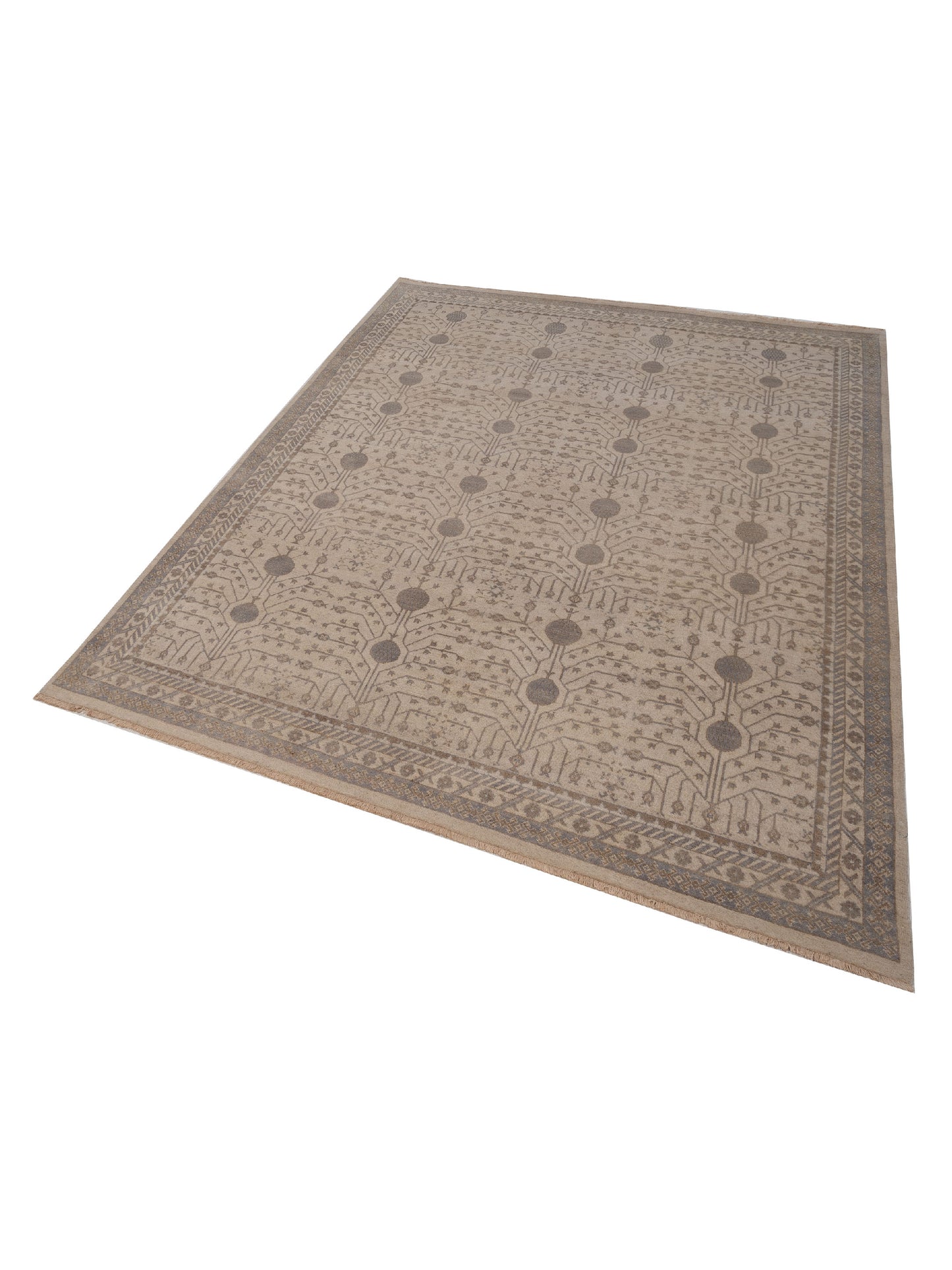 Rosetta Ivory Ivory 8.1x10.4 Hand Knotted Rug