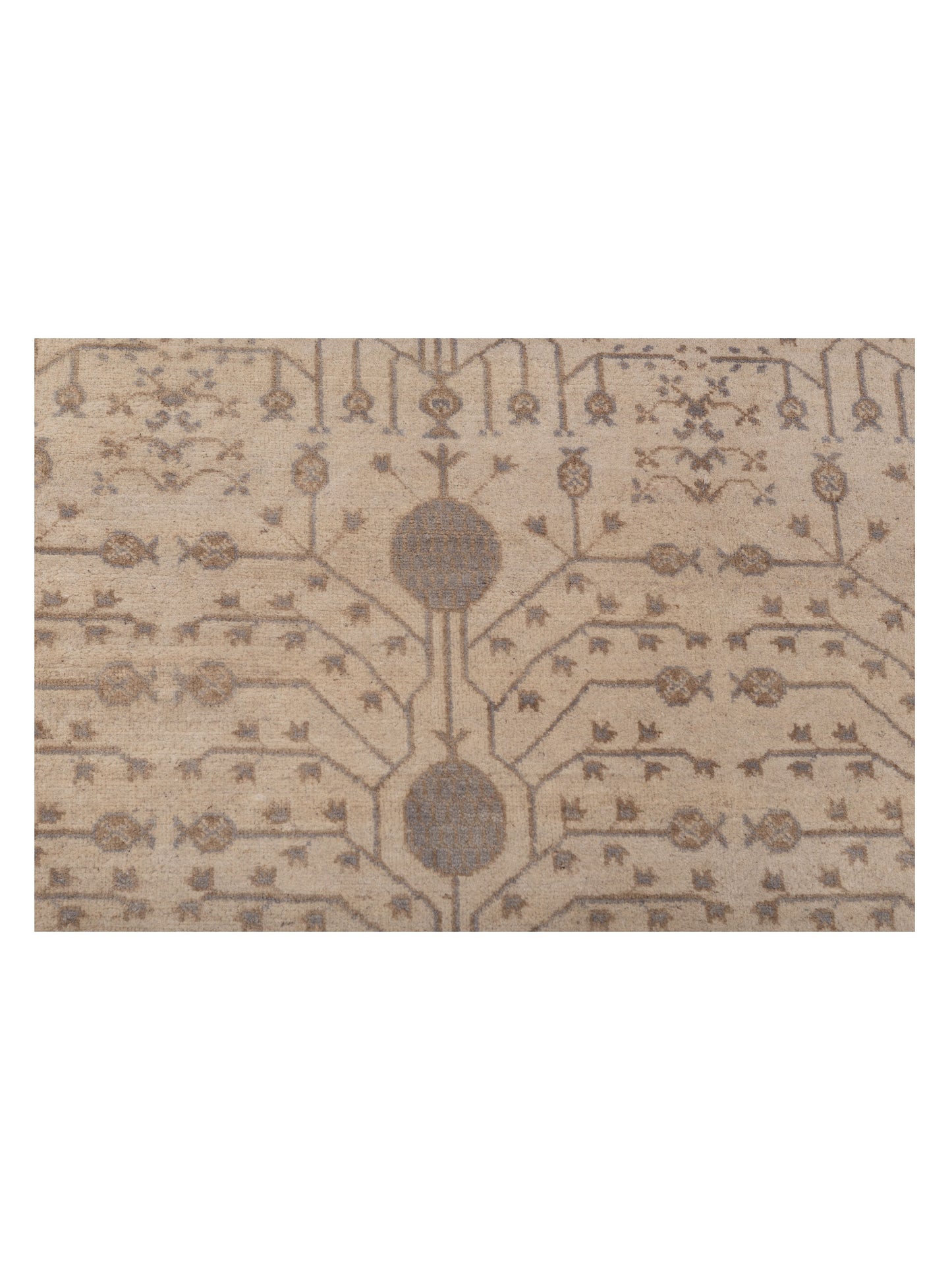 Rosetta Ivory Ivory 8.1x10.4 Hand Knotted Rug