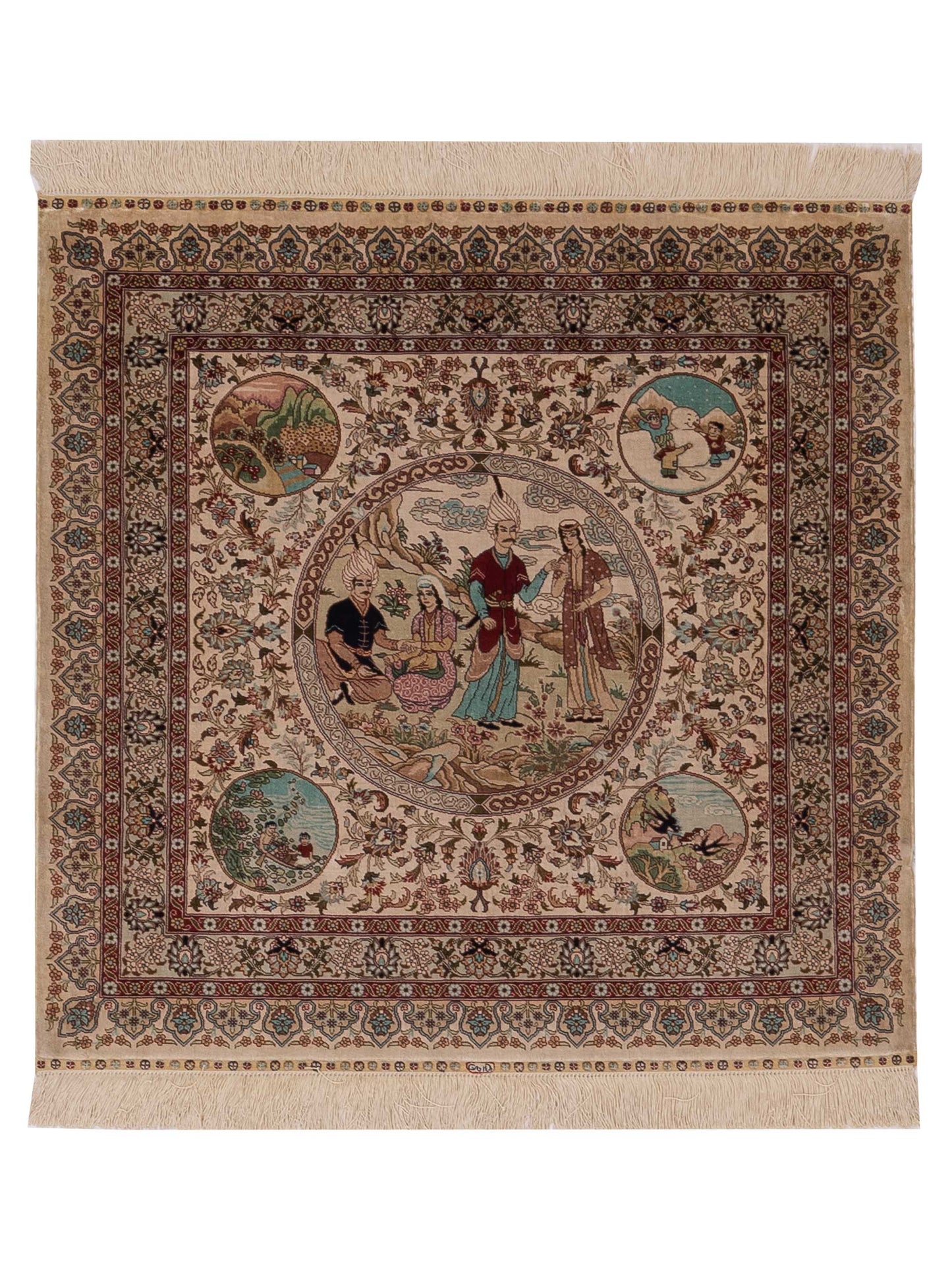 Pasha Pure Silk  Ivory Beige Traditional