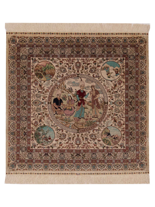 Pasha Pure Silk  Ivory Beige Traditional