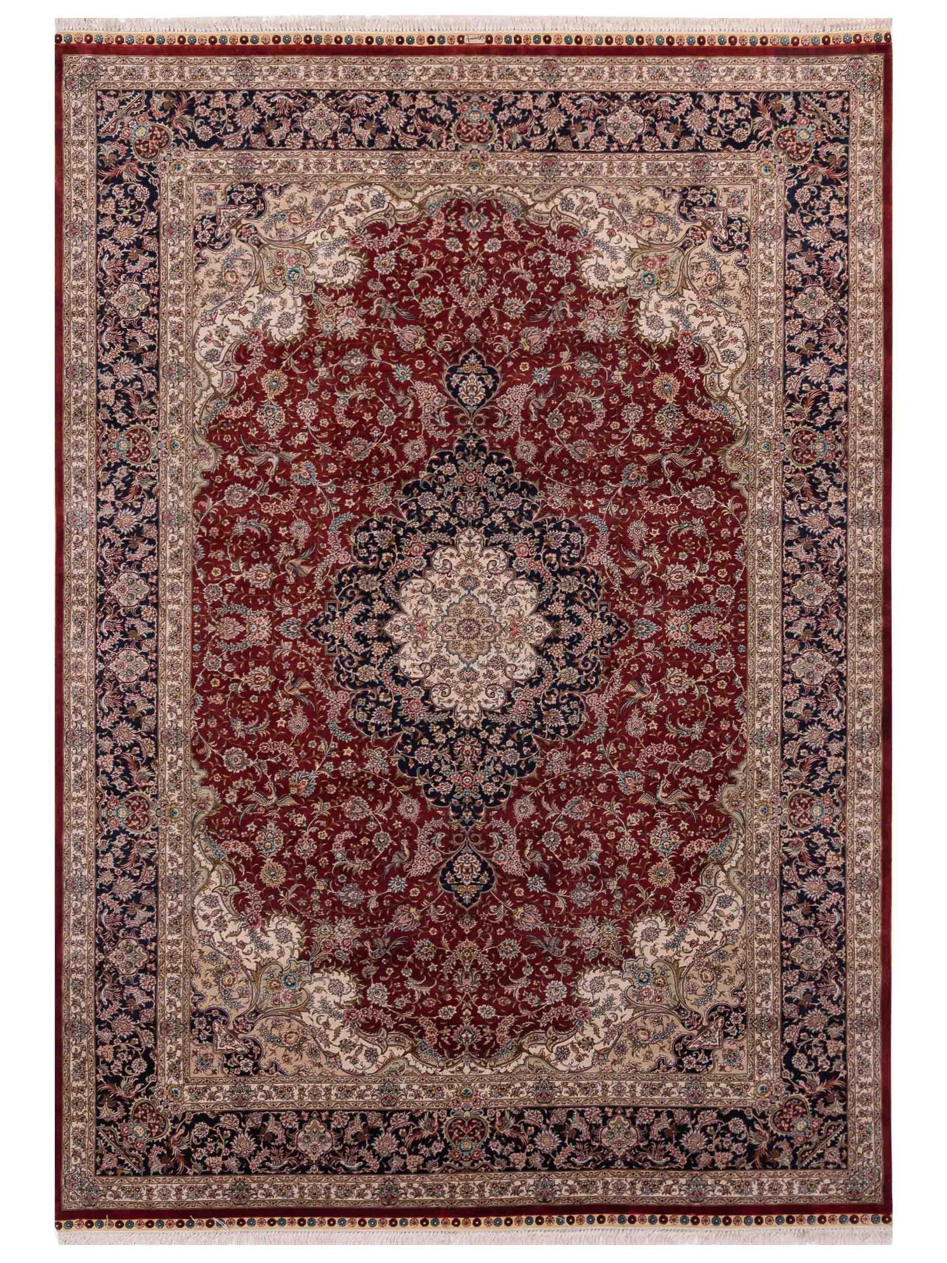 Pasha Pure Silk  Red Navy Traditional