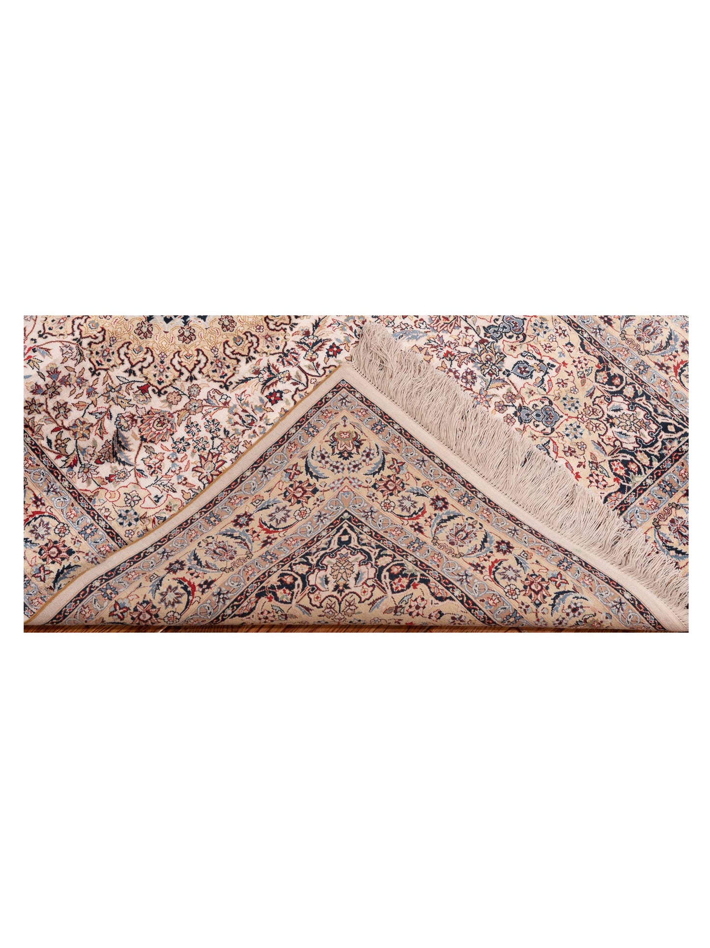 Pure Silk Ivory Gold 3x5 Hand Knotted Rug