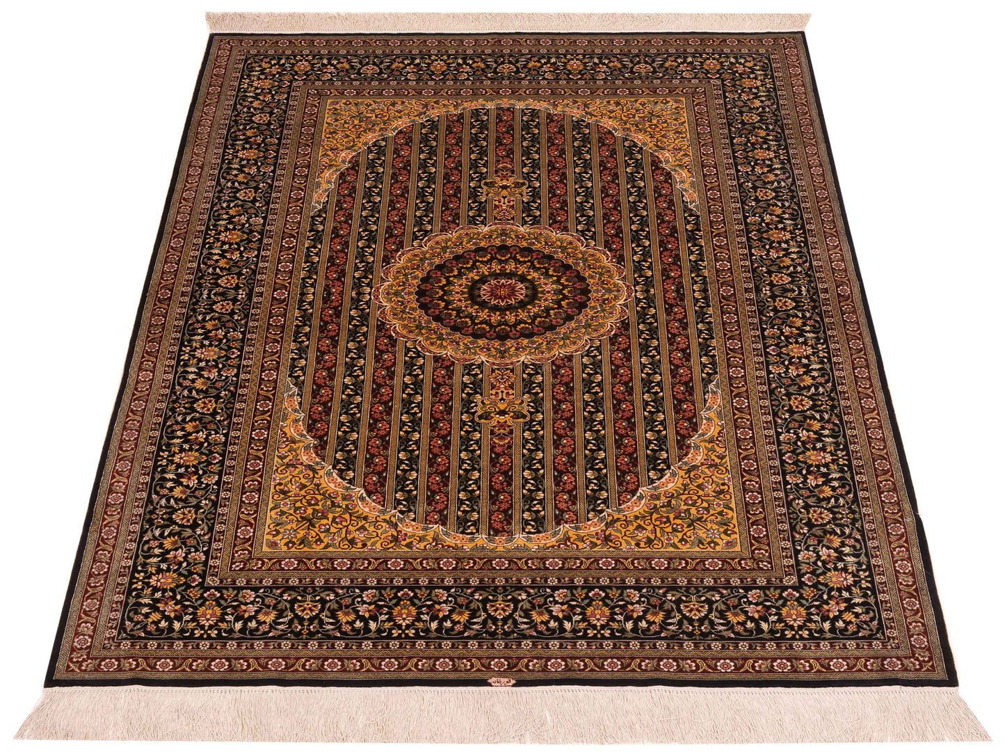 Pure Silk Multi 4.1x6.1 Hand Knotted Rug