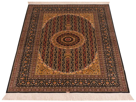 Pure Silk Multi 4.1x6.1 Hand Knotted Rug