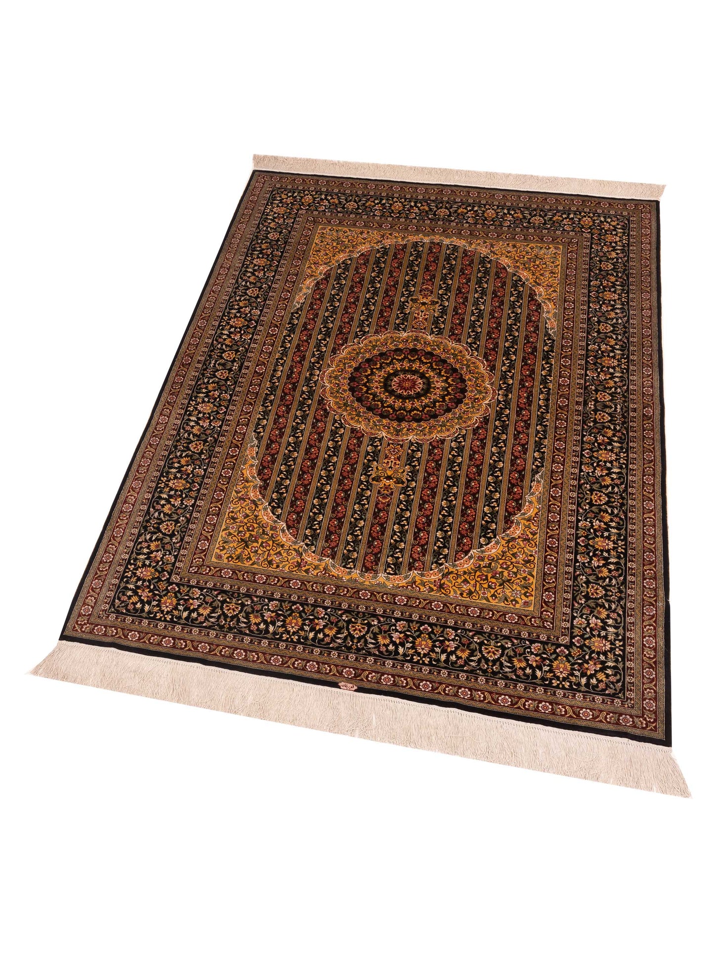 Pure Silk Multi 4.1x6.1 Hand Knotted Rug