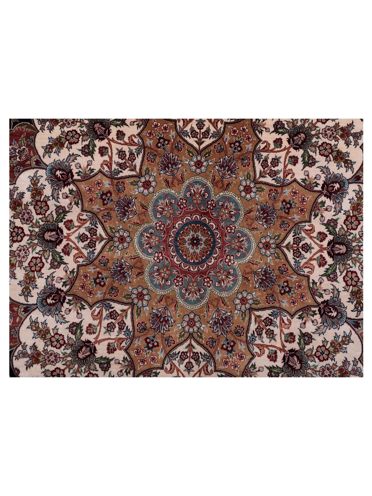 Pure Silk Navy Red 8.1x10 Hand Knotted Rug