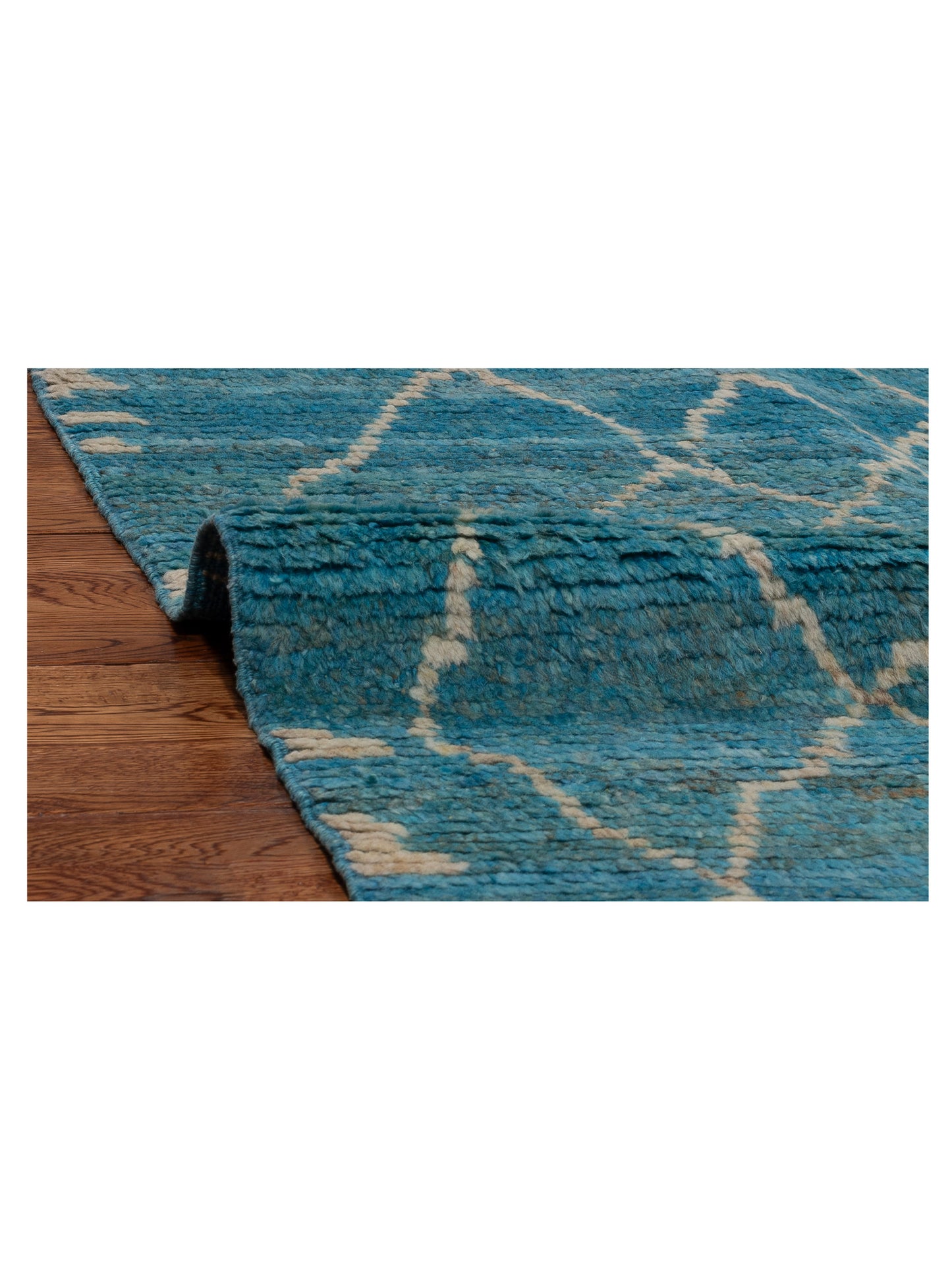 Baskra Sky Blue Ivory 9.2x13.1 Hand Knotted Rug
