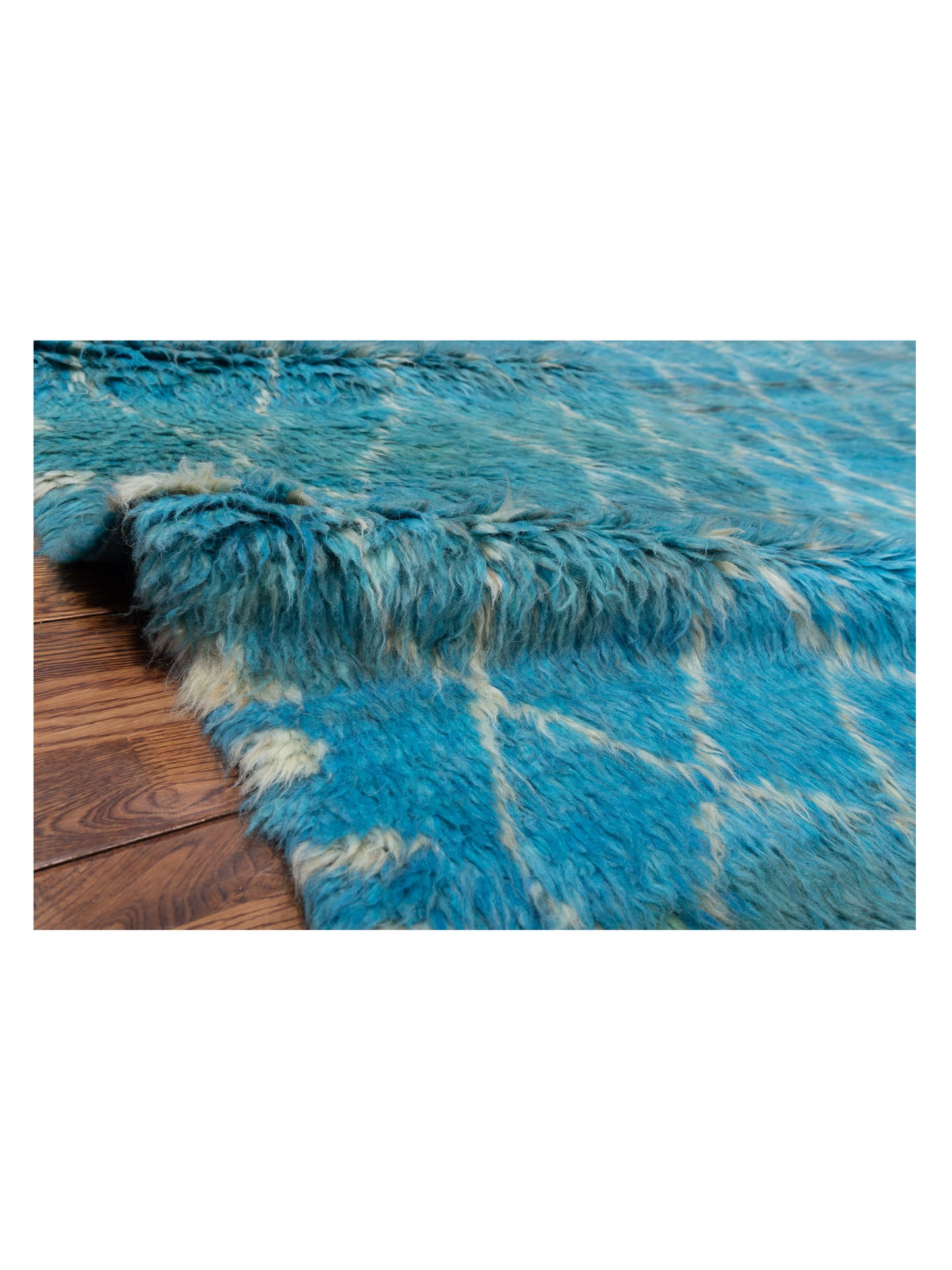 Baskra Sky Blue Ivory 9.2x13.1 Hand Knotted Rug