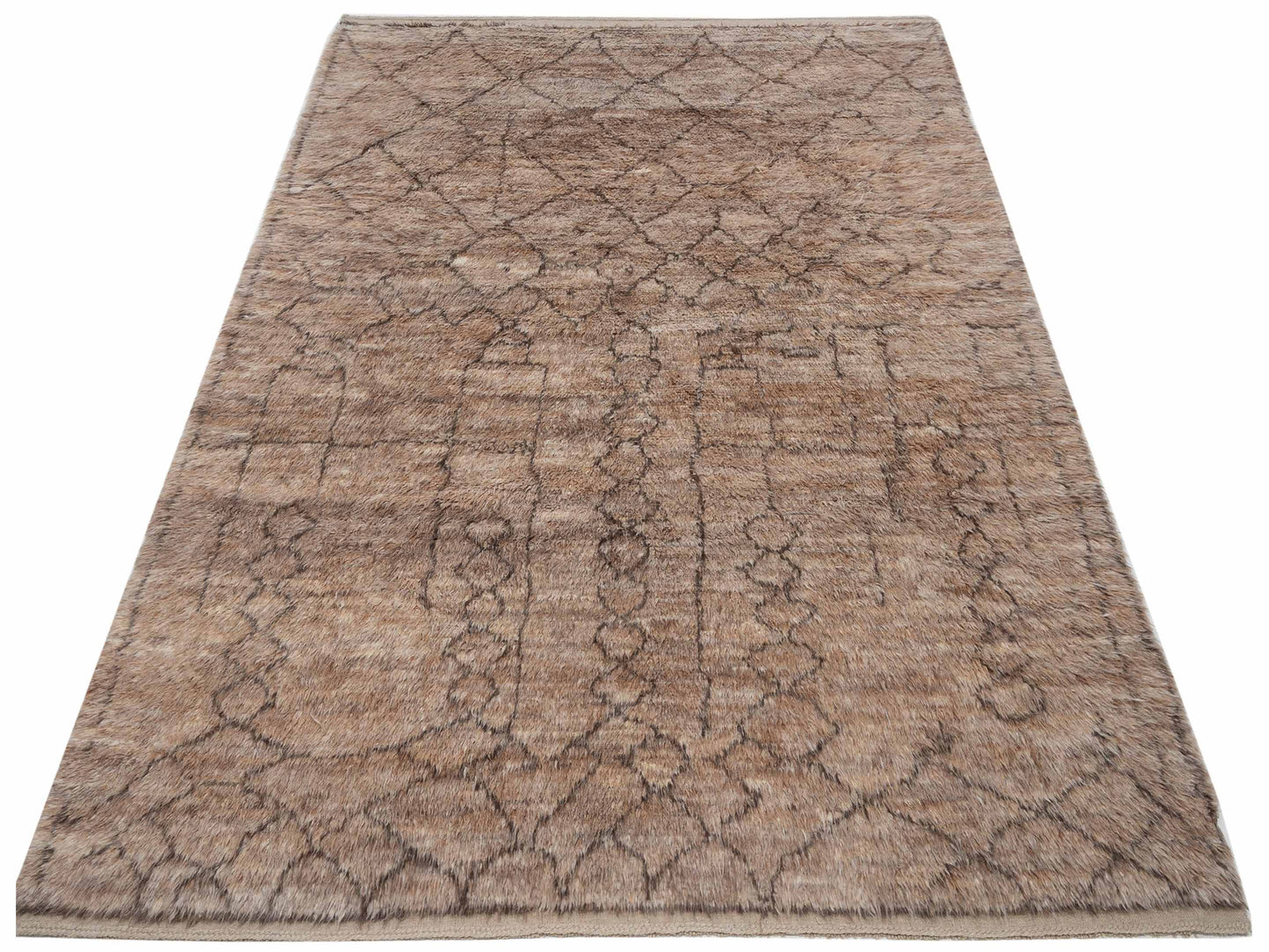 Baskra Brown Dark Brown 8.10x11 Hand Knotted Rug