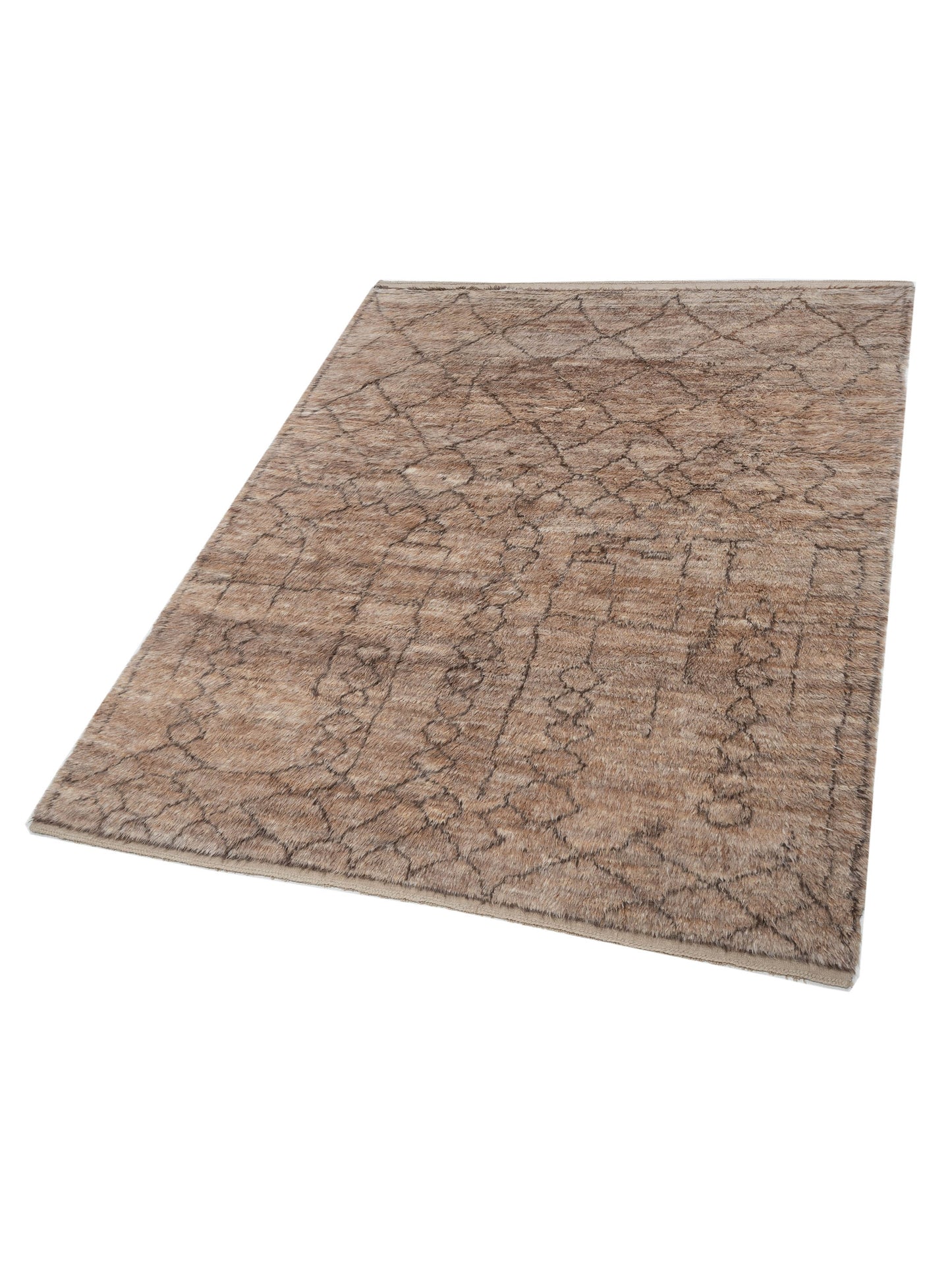 Baskra Brown Dark Brown 8.10x11 Hand Knotted Rug