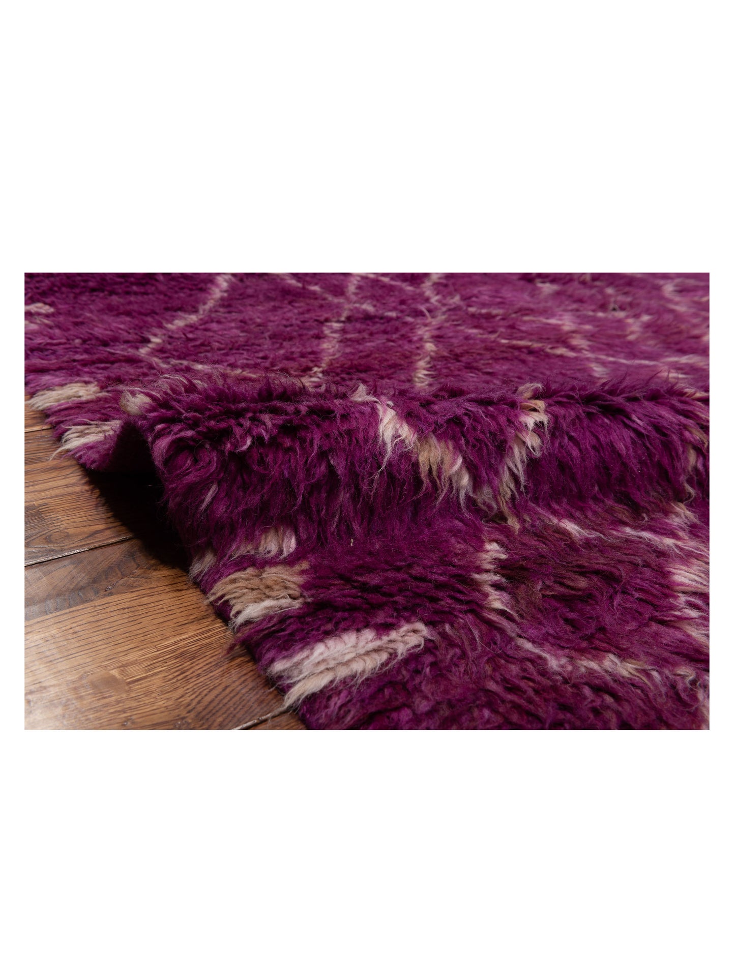 Baskra Fuchsia Ivory 10.4x13.9 Hand Knotted Rug