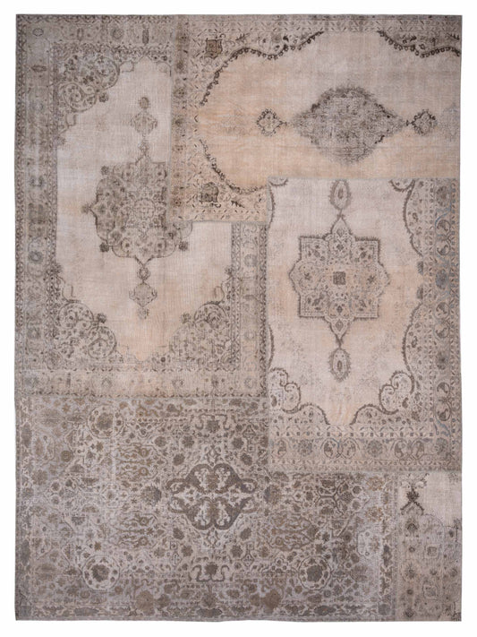 Pasha Turkish Vestige Patchwork  Silver Beige Contemporary