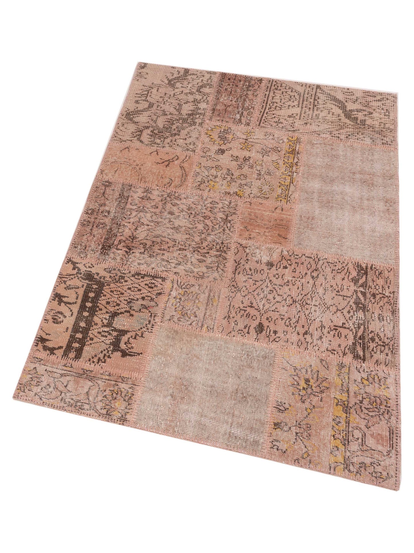 Patchwork Pink 3.11x6 Hand Knotted Rug