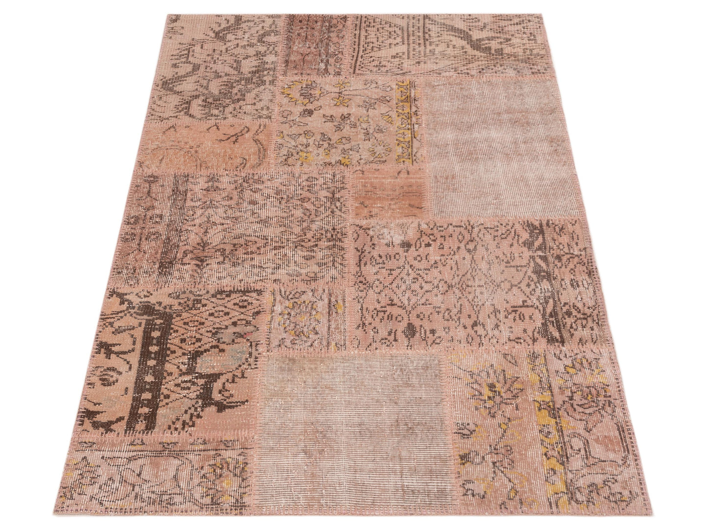 Patchwork Pink 3.11x6 Hand Knotted Rug