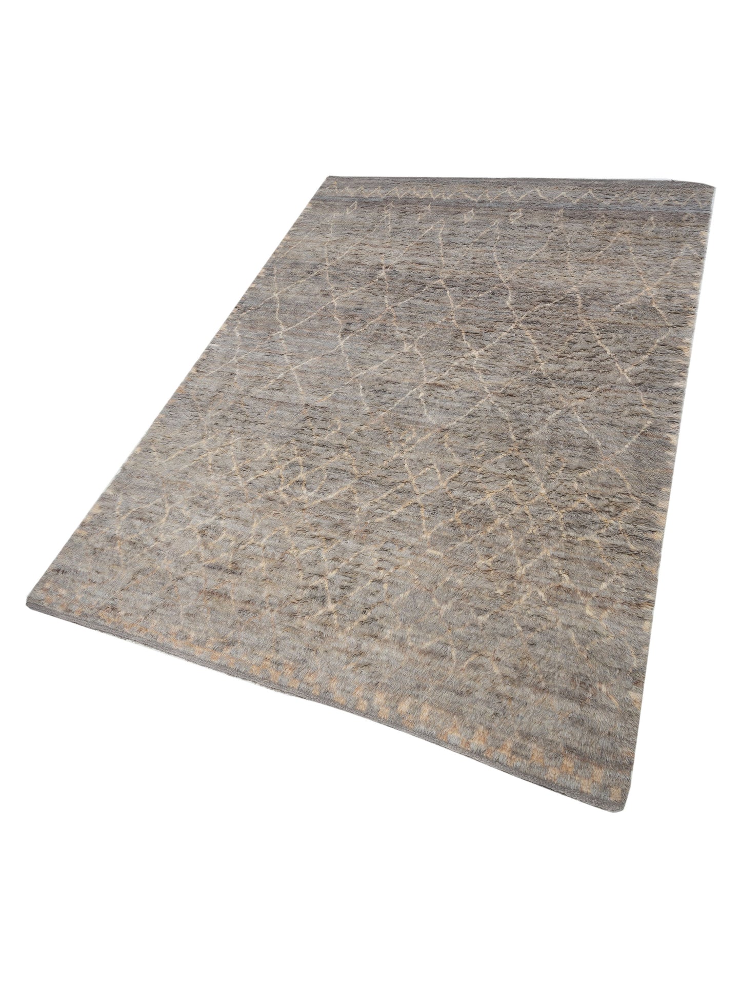 Baskra Silver Ivory 10.3x14.4 Hand Knotted Rug